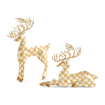 Mocha Check Capiz Deer
