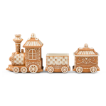 Mocha Check Gingerbread Train Centerpiece